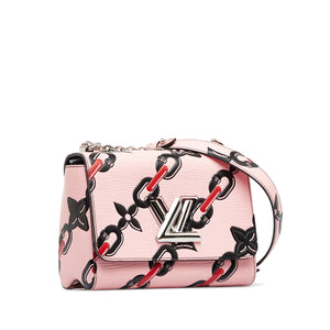 Louis Vuitton Twist Flower Chain MM Pink Epi Silver