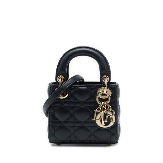 Dior Lady Dior Micro Black Cannage Lambskin