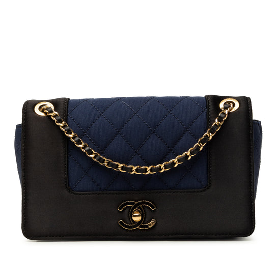 Chanel Classic Double Flap Small Blue Satin