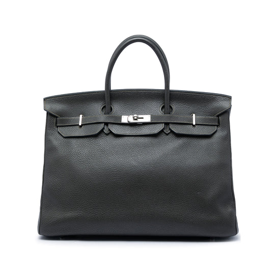 Hermès Birkin Retourne 40 Graphite Clemence Palladium