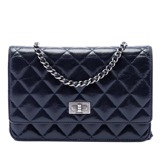 Chanel Reissue 2.55 Wallet on Chain Blue Aged Calfskin