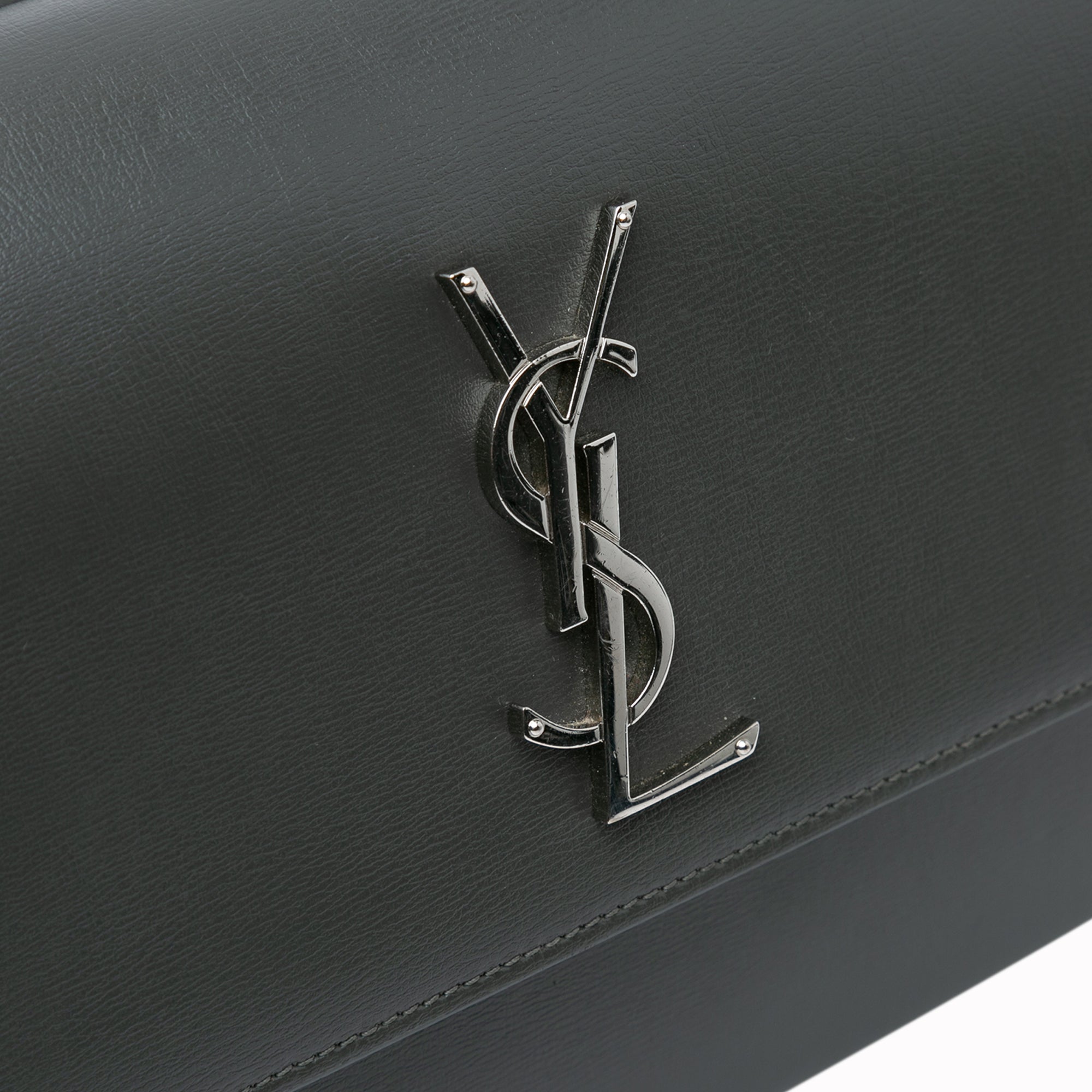 Yves Saint Laurent Monogram Sunset Medium Grey Leather