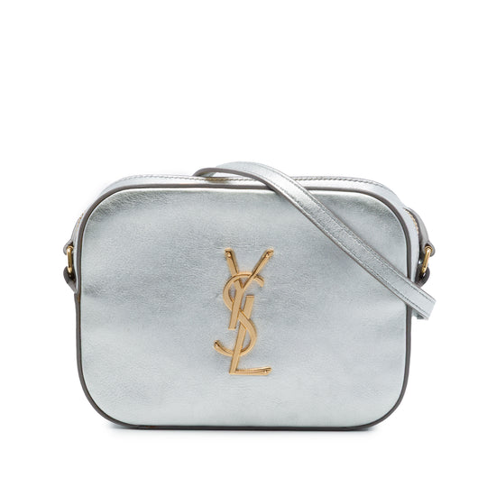 Saint Laurent Classic Monogram Camera Bag Small Silver Calfskin