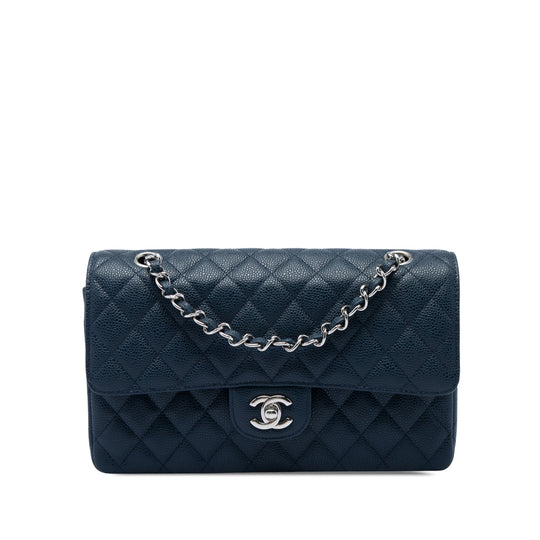 Chanel Classic Double Flap Medium Blue Caviar