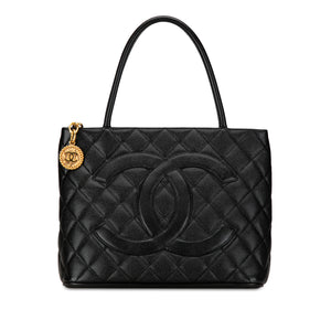 Chanel Medallion Tote Bag Black Caviar Gold