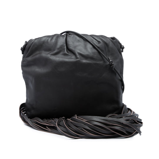 Bottega Veneta Fringe Pouch Black Nappa Leather