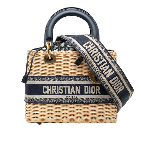 Dior Lady Dior Medium Brown Rattan