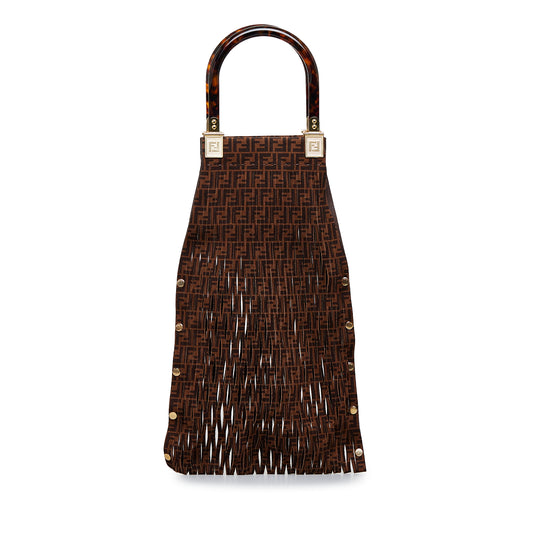 Fendi Soleggiato Tote Pelle scamosciata Zucca marrone