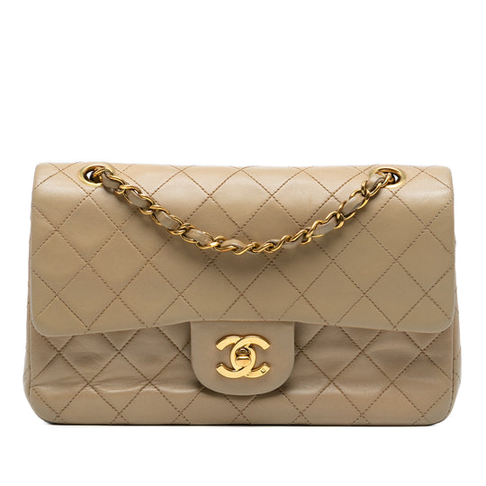 Chanel Classic Double Flap Small Beige Lambskin Gold