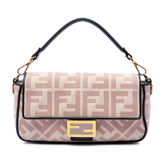 Fendi Zucca Baguette Pink Canvas