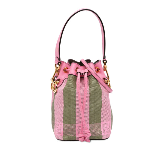 Fendi Mon Tresor Mini Green Raffia Calfskin