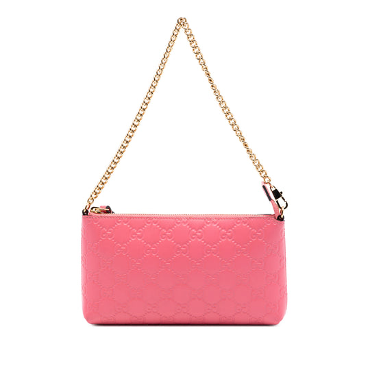 Gucci Guccissima Chain Pochette Pink Calfskin