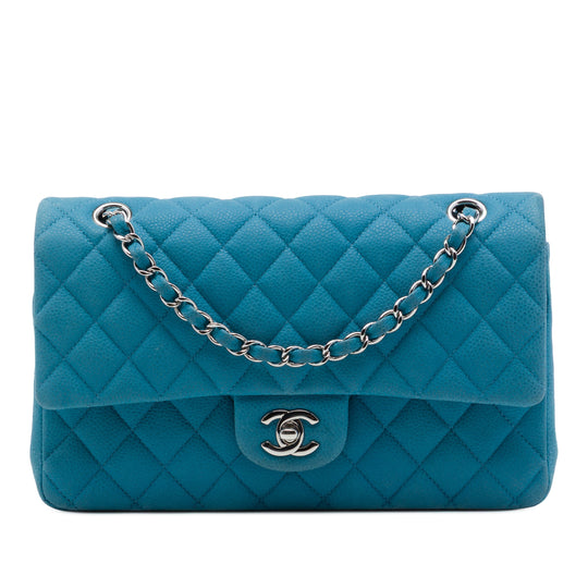 Chanel Classic Double Flap Medium Blue Caviar