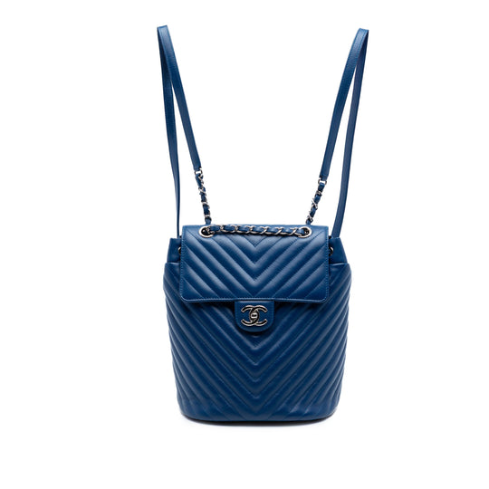 Chanel Urban Spirit Small Blue Calfskin Silver