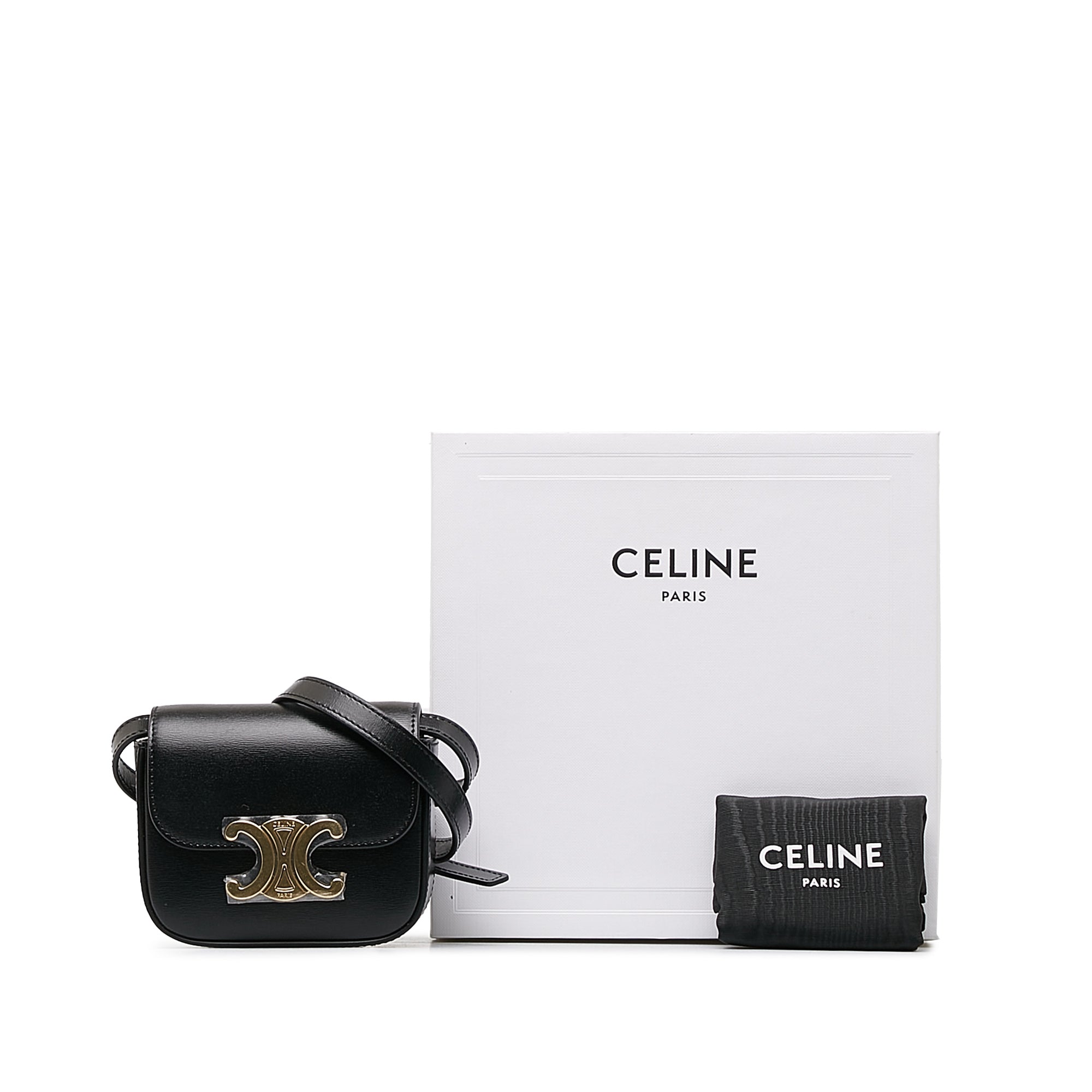 Celine Mini Triomphe Crossbody Bag Black