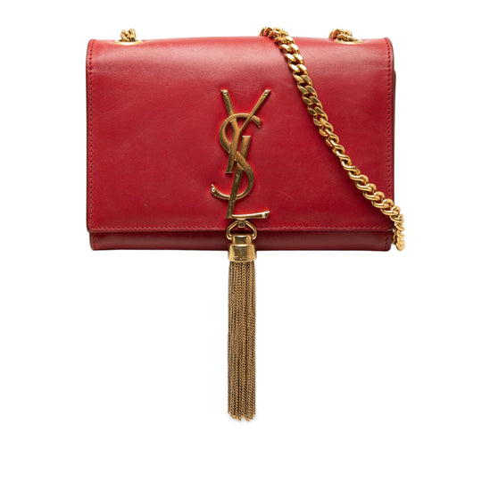 Saint Laurent Kate Tassel Small Red Calfskin