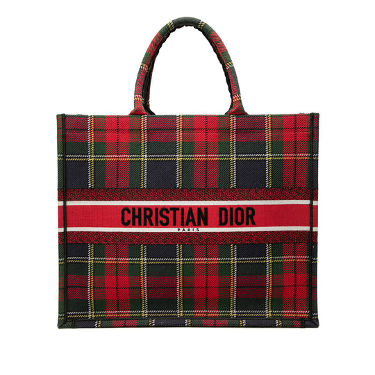 Dior Book Tote Large Tartan Check Canvas