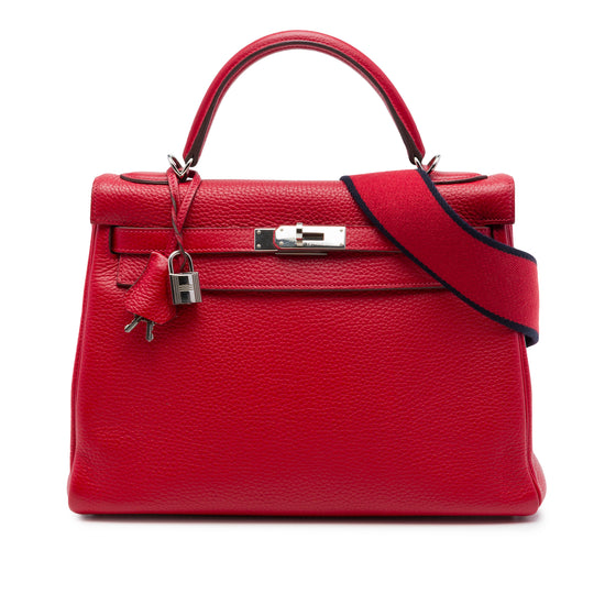 Hermès Kelly Retourne 32 Red Togo Leather