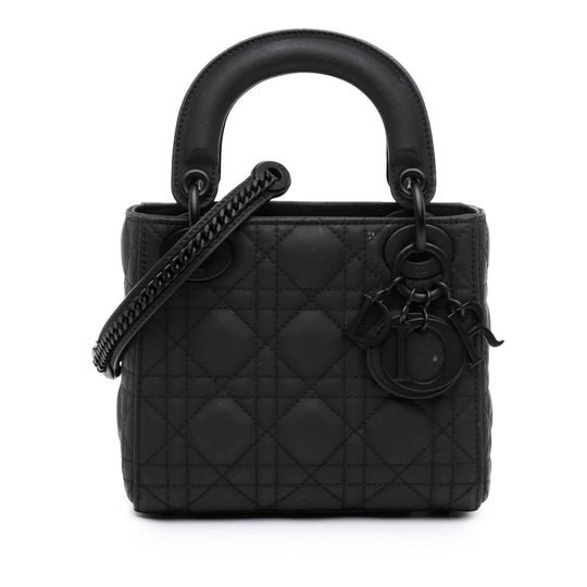 Dior Lady Dior Mini Black Calfskin Ultramatte