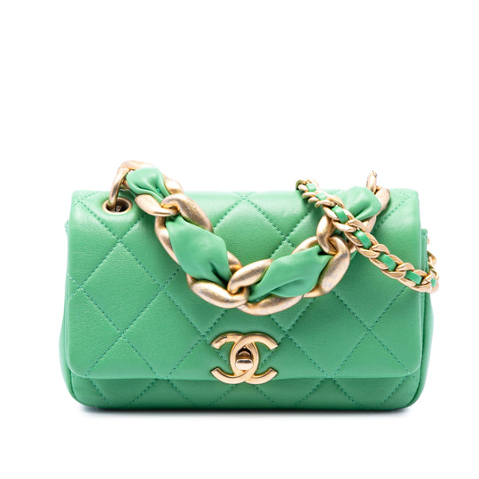 Chanel Chain Is More Flap Small Green Lambskin