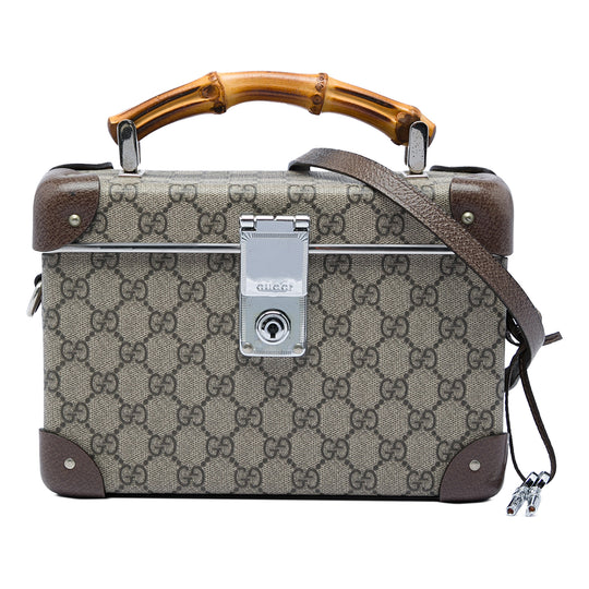 Gucci GG Supreme Bamboo Vanity Beige Coated Canvas