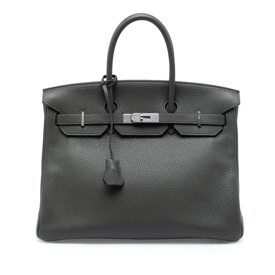 Hermès Birkin Retourne 35 Graphite Clemence Palladium