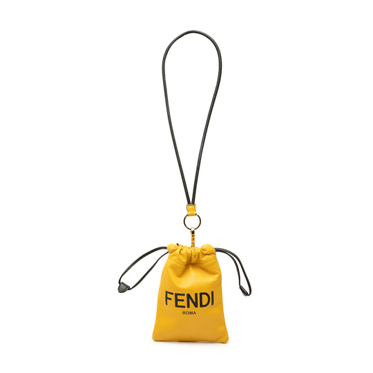 Fendi Logo Neck Phone Pouch Yellow Nappa