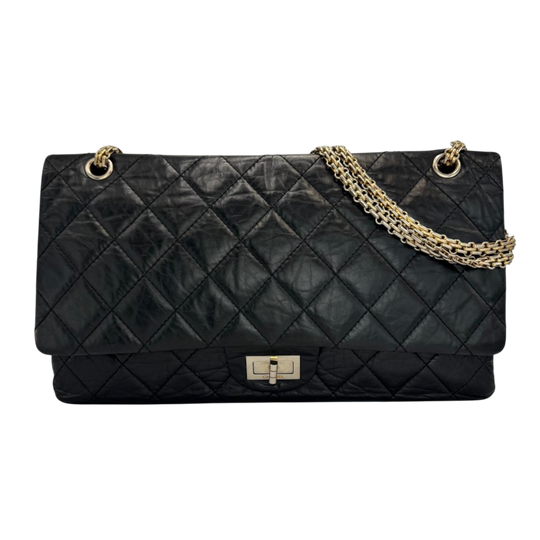 Chanel 2.55 Reissue Double Flap 227 Special Edition Black Aged Calfskin Gold