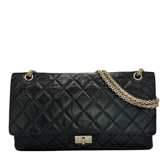 Chanel 2.55 Reissue Double Flap 227 Special Edition Black Aged Calfskin Gold