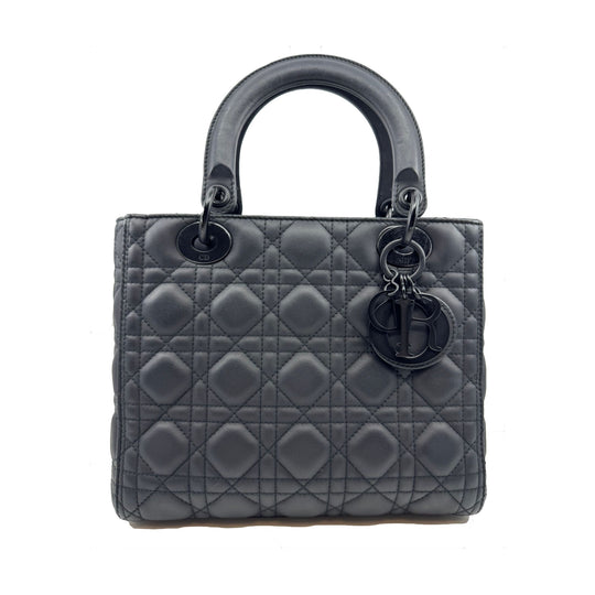 Dior Lady Dior Medium So Ultra Matte Black Lambskin