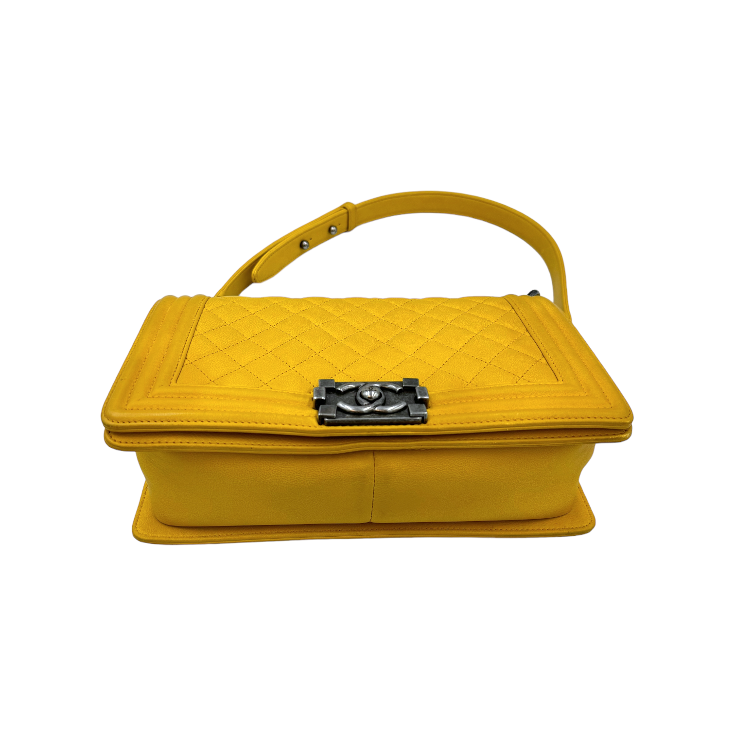 Chanel Boy Medium Yellow Calfskin Ruthenium