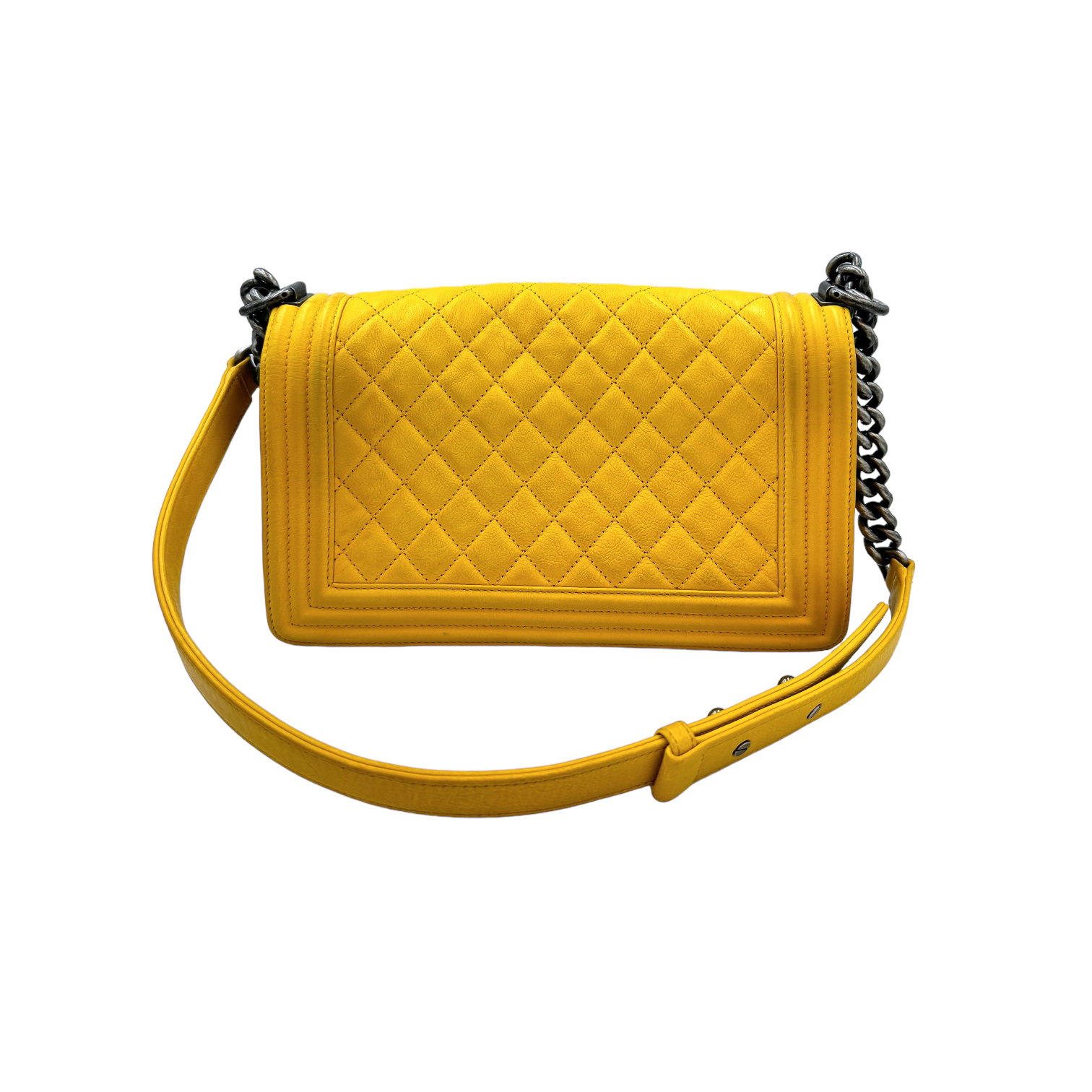 Chanel Boy Medium Yellow Calfskin Ruthenium