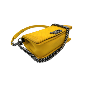 Chanel Boy Medium Yellow Calfskin Ruthenium