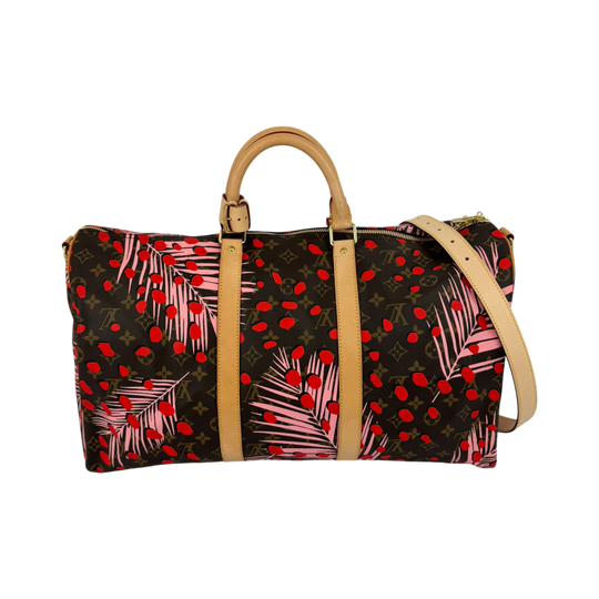 Louis Vuitton Limited Edition Jungle Dots Palm Springs Keepall 50 Bandoulière Monogram Canvas