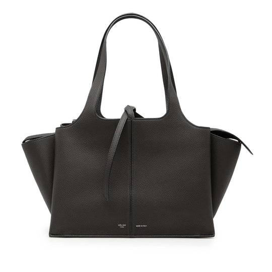Celine Trifold Tote Medium Grey Grained Calfskin