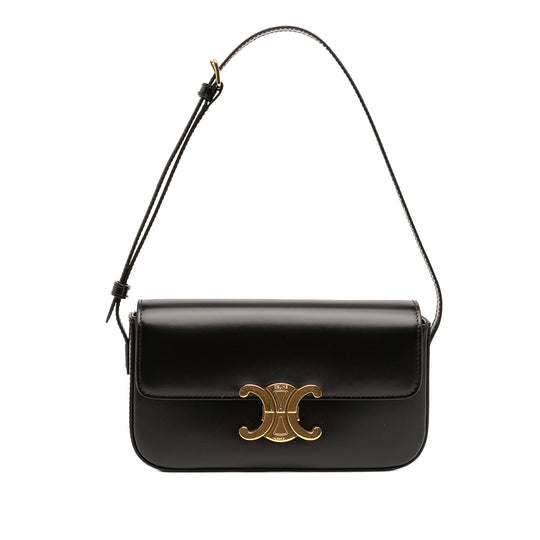 Celine Triomphe Claude Black Shiny Calfskin