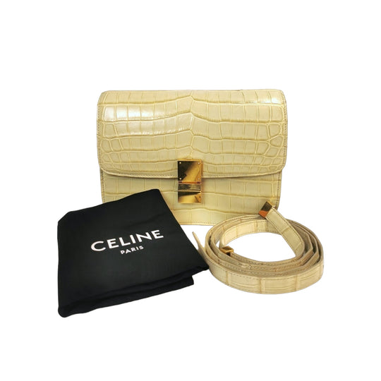 Céline classique moyen de crocodile beige moyen