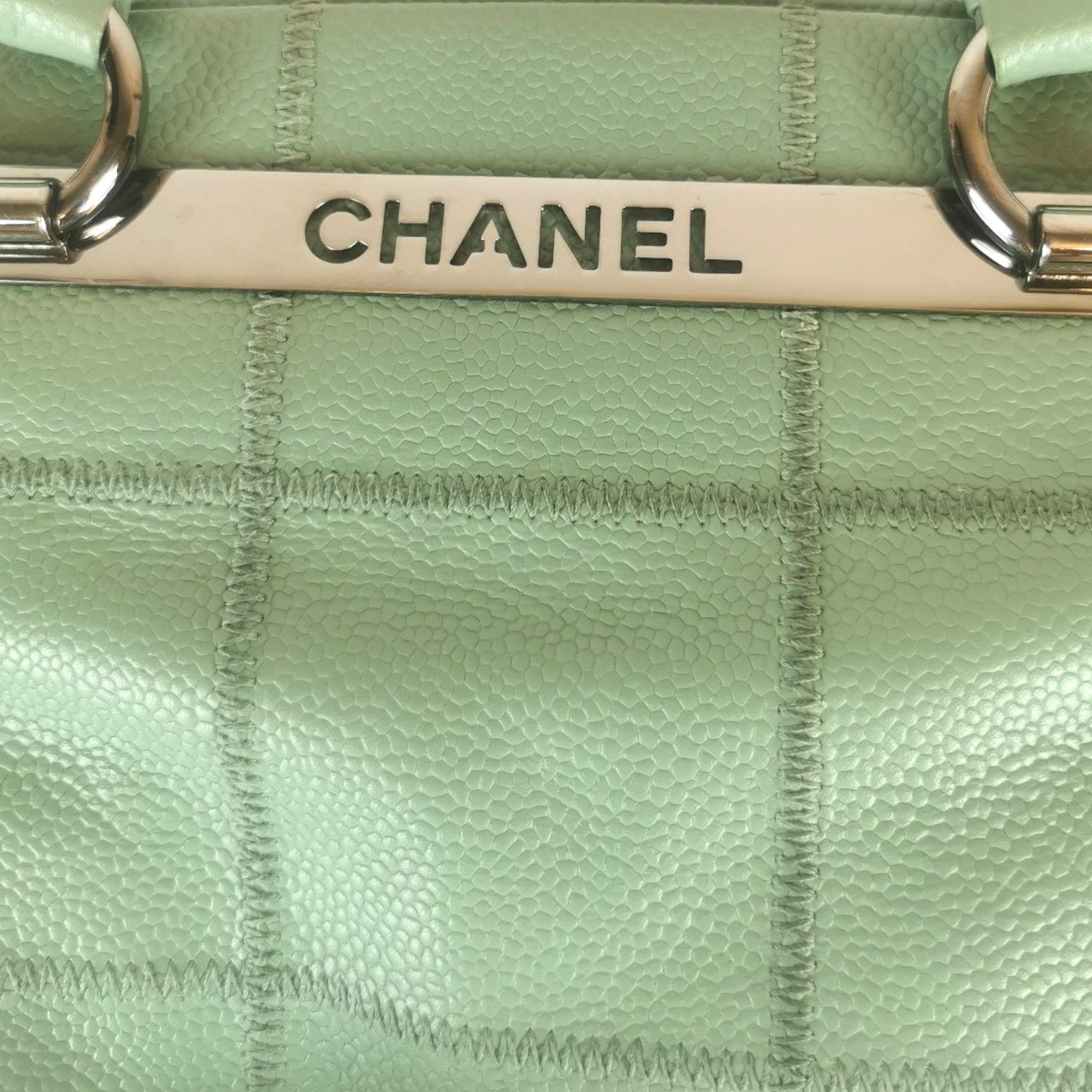 Chanel Chocolate Bar Bowling Bag Green