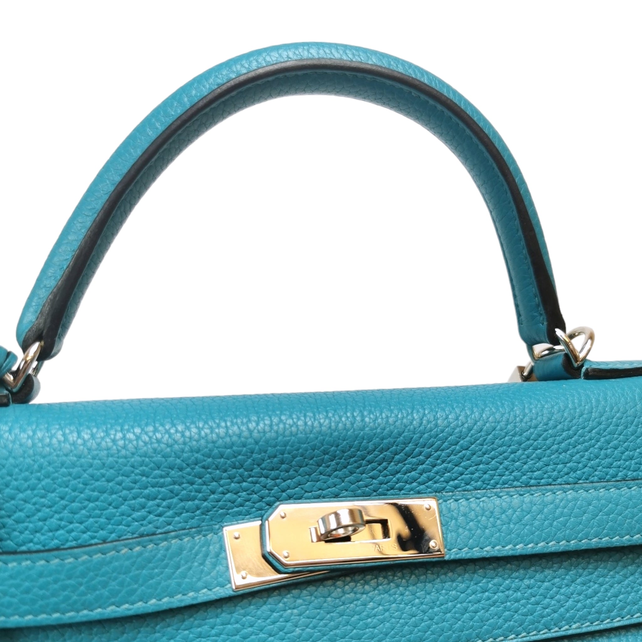 Hermès Kelly 32 Blue Clemence Palladium