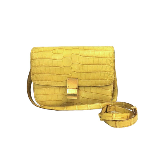 Céline Classic Medium Yellow Crocodile