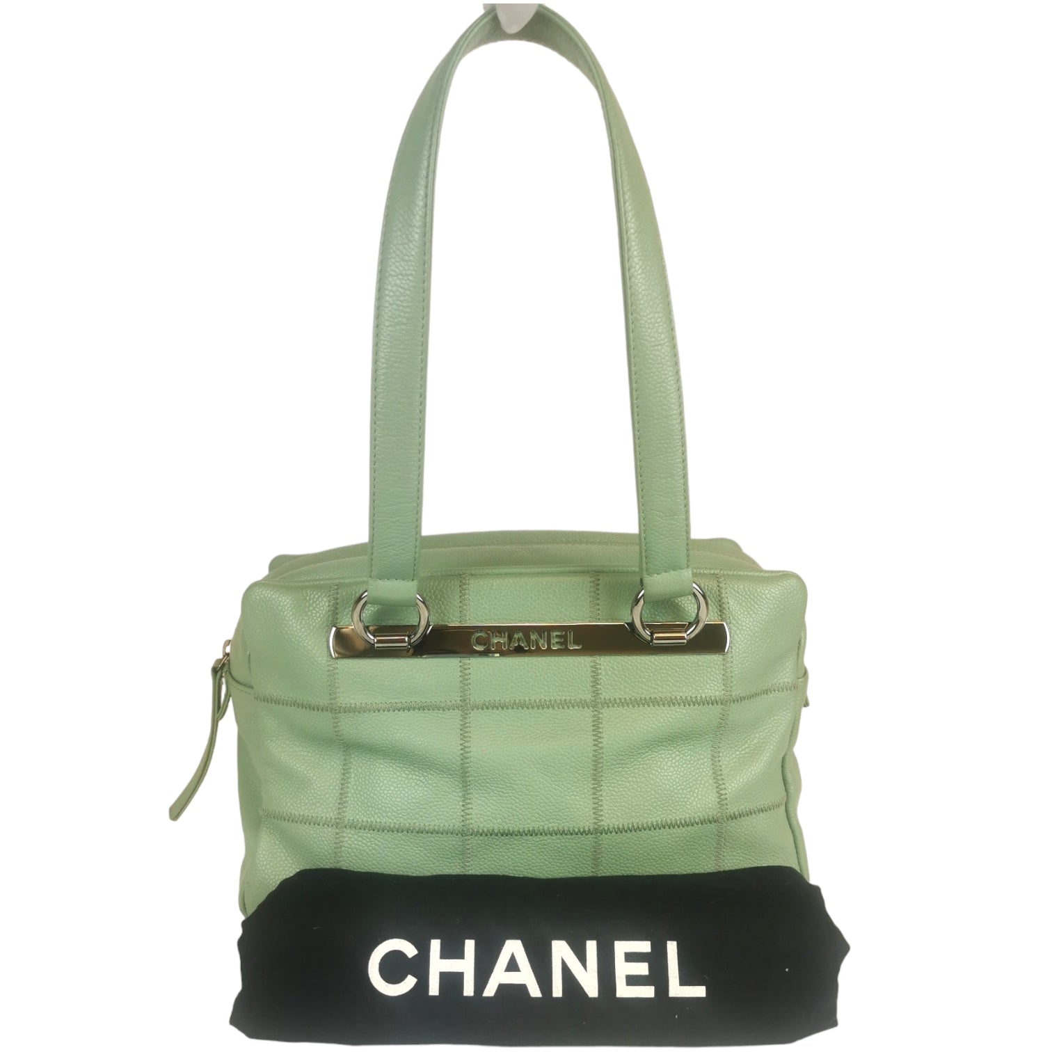 Chanel Chocolate Bar Bowling Bag Green