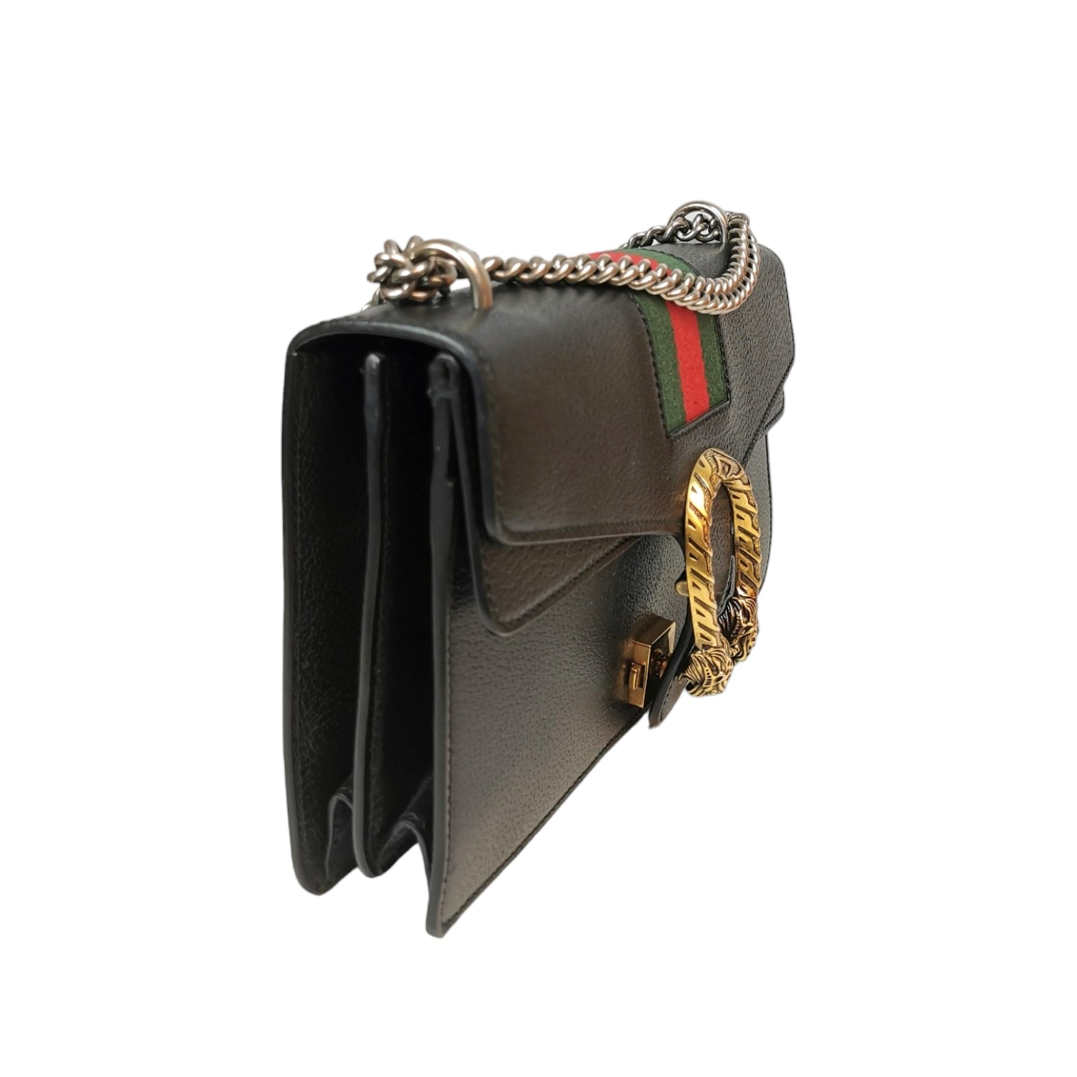 Gucci Dionysus en cuir noir moyen