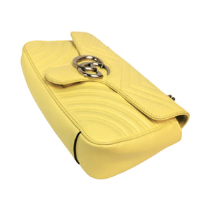 Gucci GG Marmont Small Yellow Matelassé Leather