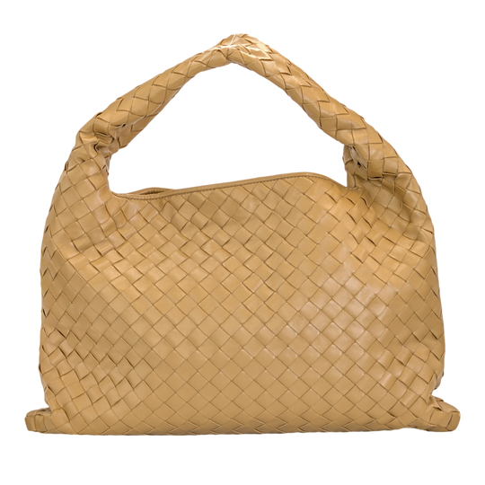 Bottega Veneta Hop Small Beige Intrecciato Leather