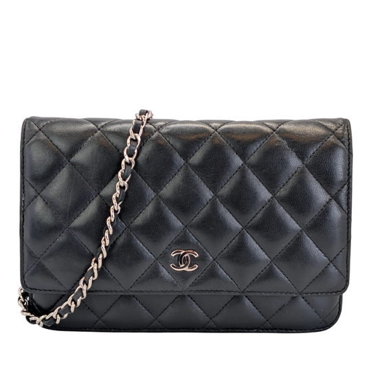 Chanel WOC Wallet on Chain Black Lambskin Silver