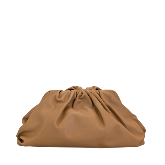 Bottega Veneta The Pouch Clutch Brown Leather