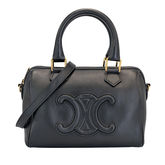 Celine Boston Bag Small Black Smooth Calfskin