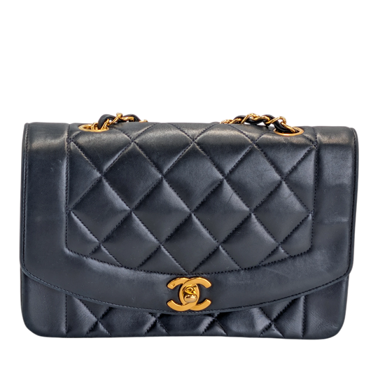 Chanel Diana Black Lambskin Gold