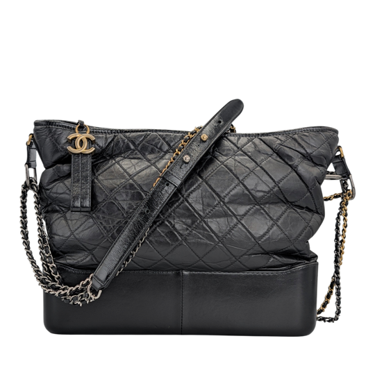Chanel Gabrielle Black Lambskin Gold
