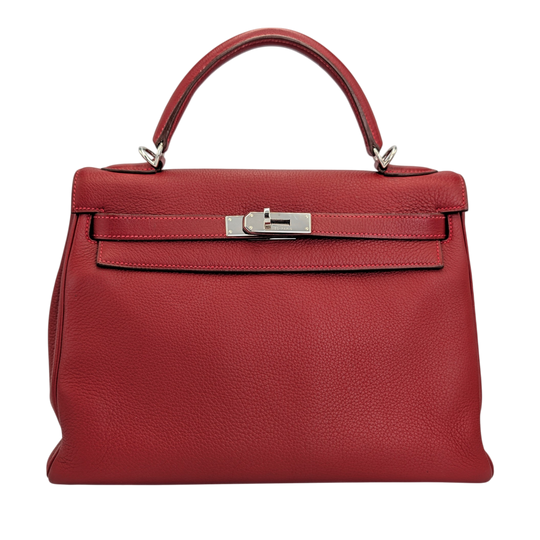 Hermès Kelly 32 Red Togo Palladium